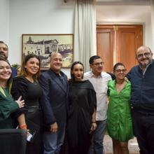  Rector General de la UdeG, doctor Ricardo Villanueva Lomelí, Gobernador de Jalisco, Enrique Alfaro Ramírez, y diputados de la Junta de Coordinación Política del Congreso local.