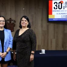 Autoridades universitarias en rueda de prensa dictamen de admisión 