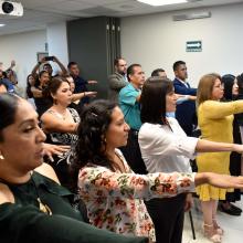 Egresados de LSC, LTI, LAO, LBGC en la toma de protesta