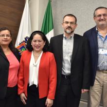 Miembros del presídium durante el panel “Retos de la Seguridad, la Inteligencia y el Derecho Internacional Humanitario”