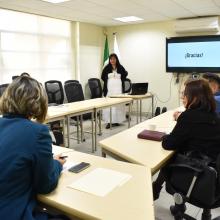 Lourdes Gamboa durante la presentación de su proyecto