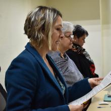 Dra. Blanca Chávez dando lectura al acta