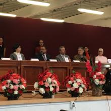 Presídium durante inauguración de asamblea del CONEICC