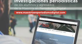 Sitio Web de la maestría vista en una laptop